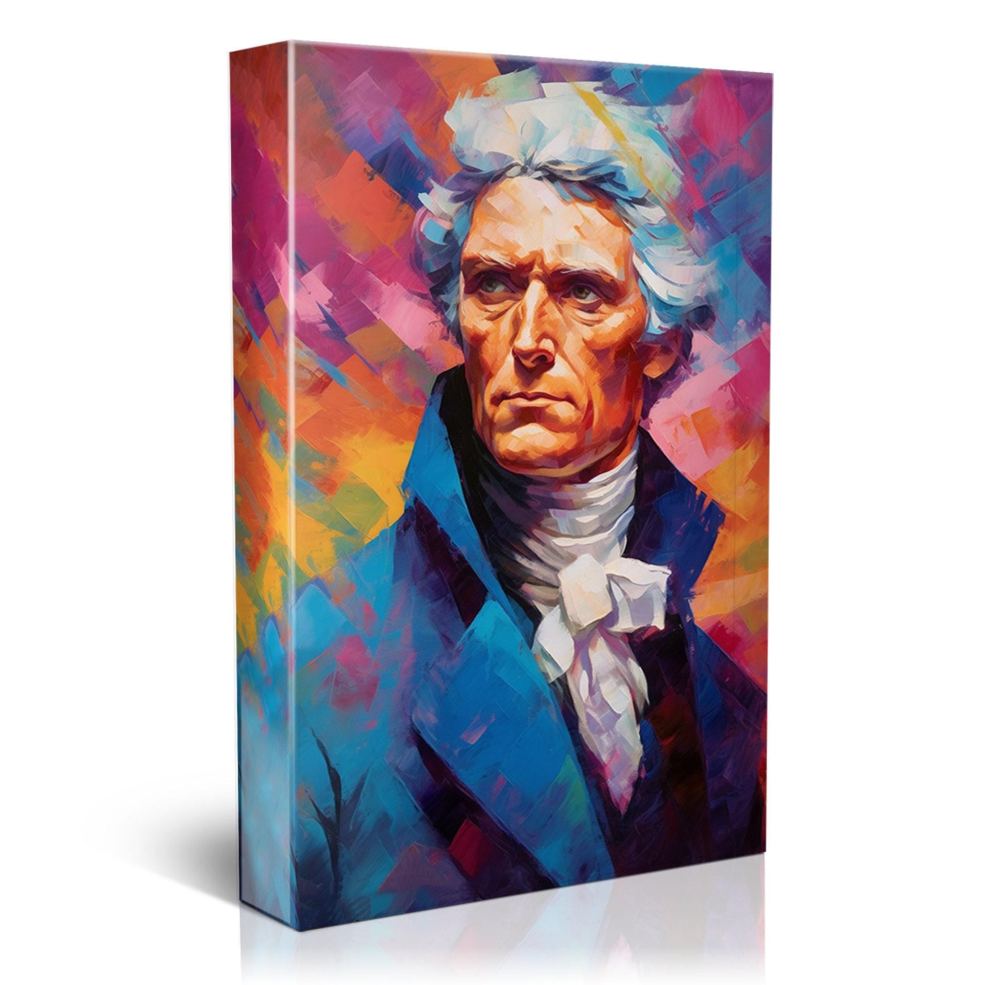 Thomas Jefferson Art - Gallery Wrapped Canvas Print | Ready to Hang Historical Wall Decor