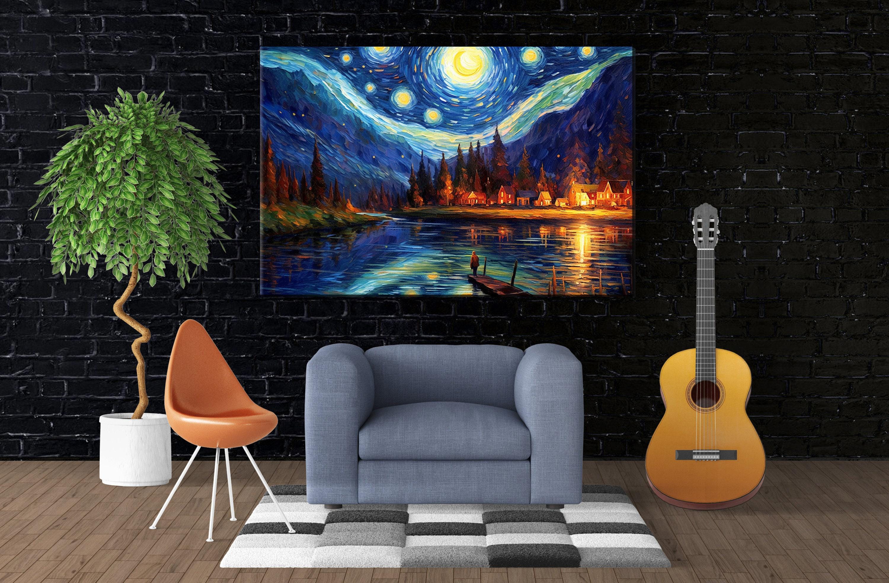 Starry Night Wall Art – Large Canvas Art, Gallery Wrapped, Ready to Hang