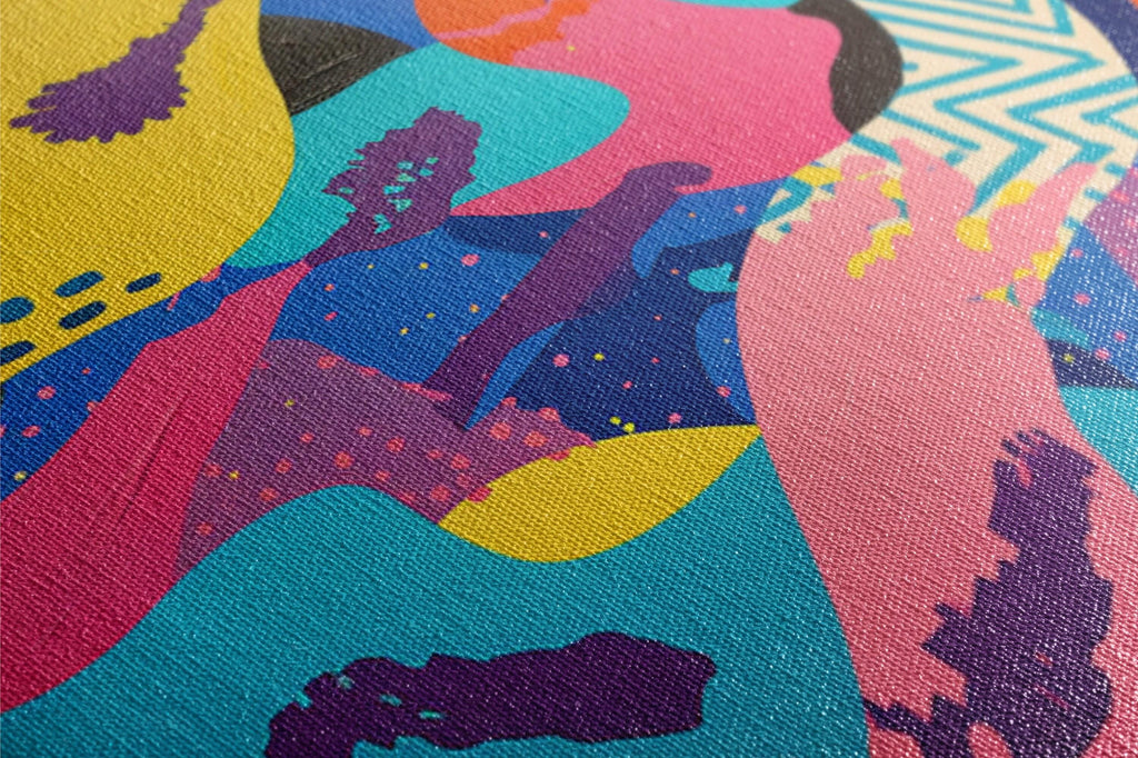 80s Pop Art Canvas – Extra Large Retro Abstract Art on Gallery Wrapped Canvas