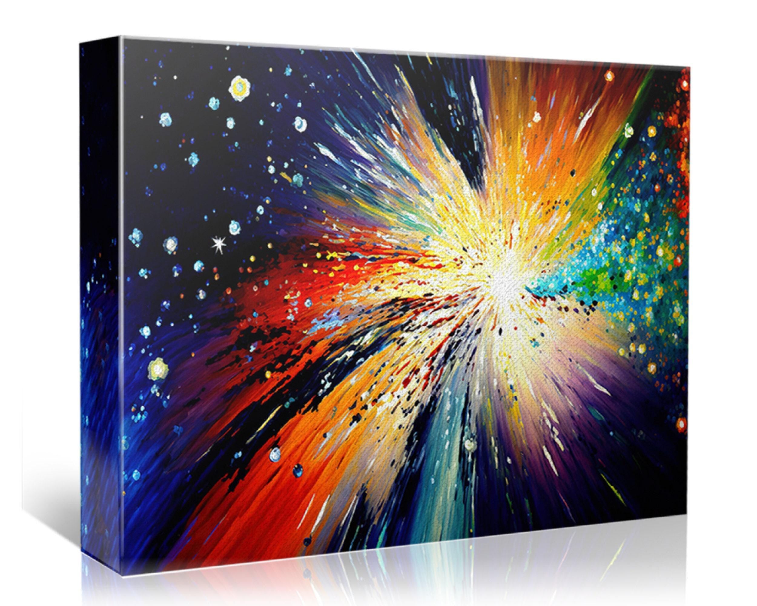 Galaxy Canvas Art - Colorful Abstract Space Wall Decor | Ready To Hang Giclée Print