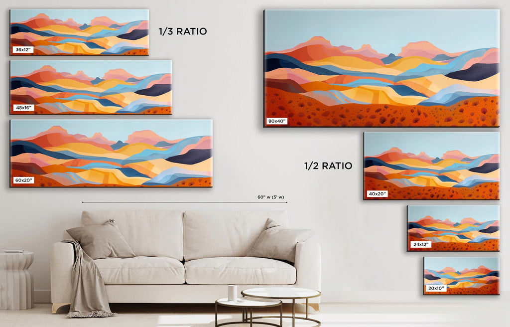 a living room with a couch and paintings on the wall