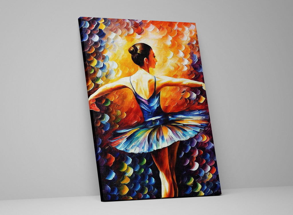 Ballerina Canvas Art – Ballet Dancer Painting on High Quality Wooden Frame