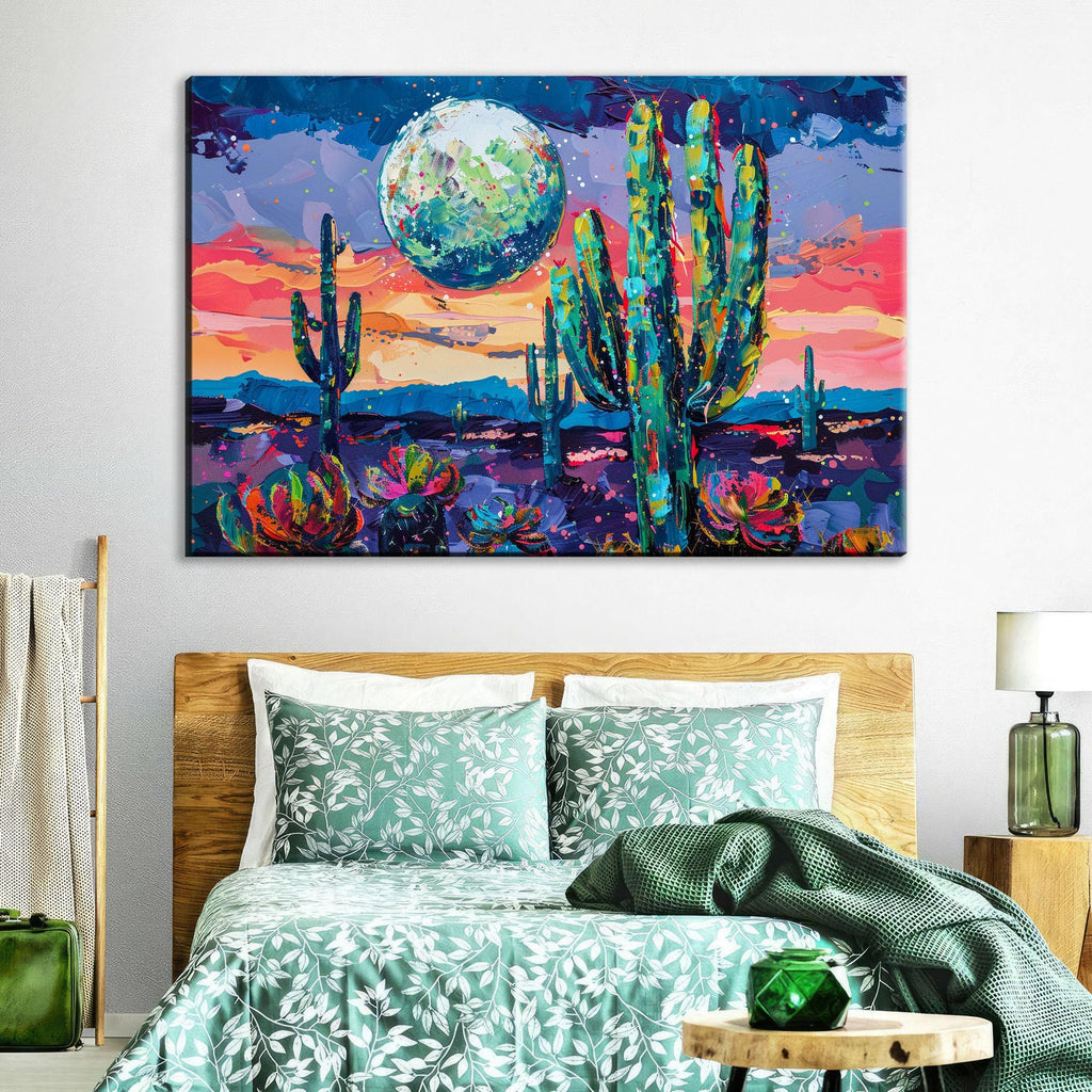 Desert Night Collage Art – Southwest Wall Art | Gallery Wrapped Canvas, Ready to Hang