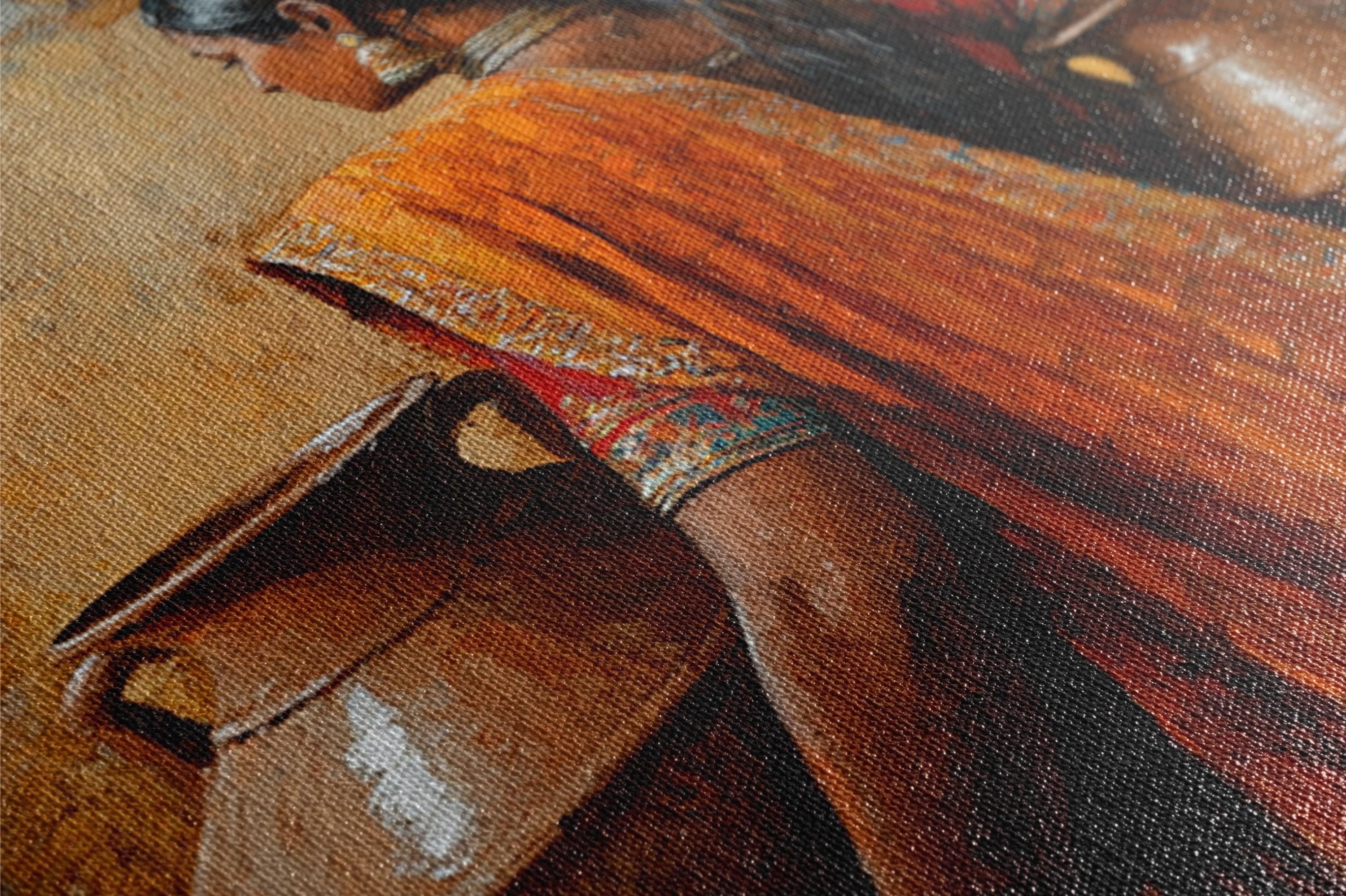 Traditional Indian Canvas Art - Extra Large Framed Wall Art, Ready to Hang
