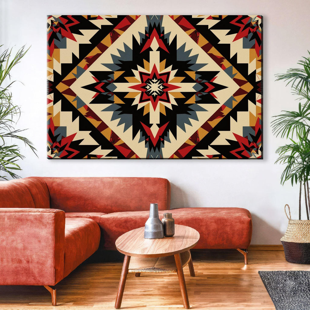 Native American Canvas – Large Tribal Wall Art on Gallery Wrapped Canvas, Ready to Hang