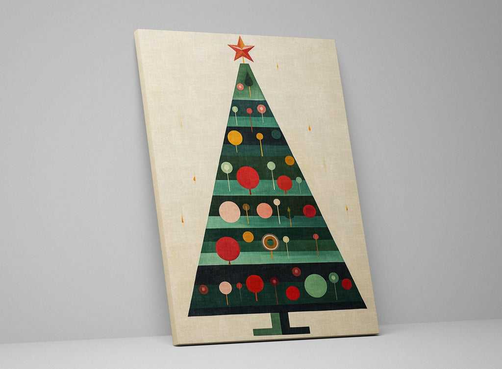 Minimalist Christmas Tree Art – Modern Christmas Decor | Gallery Wrapped Canvas Print