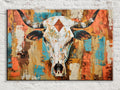 Texas Cow Skull Art | Rustic Wall Art on Gallery Wrapped Canvas - Large Print