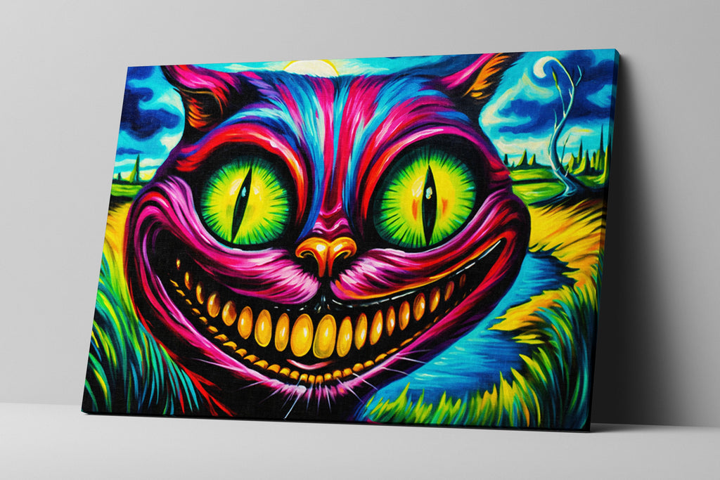 Cheshire Cat Canvas - Vibrant Alice In Wonderland Art | Gallery Wrapped, Ready To Hang