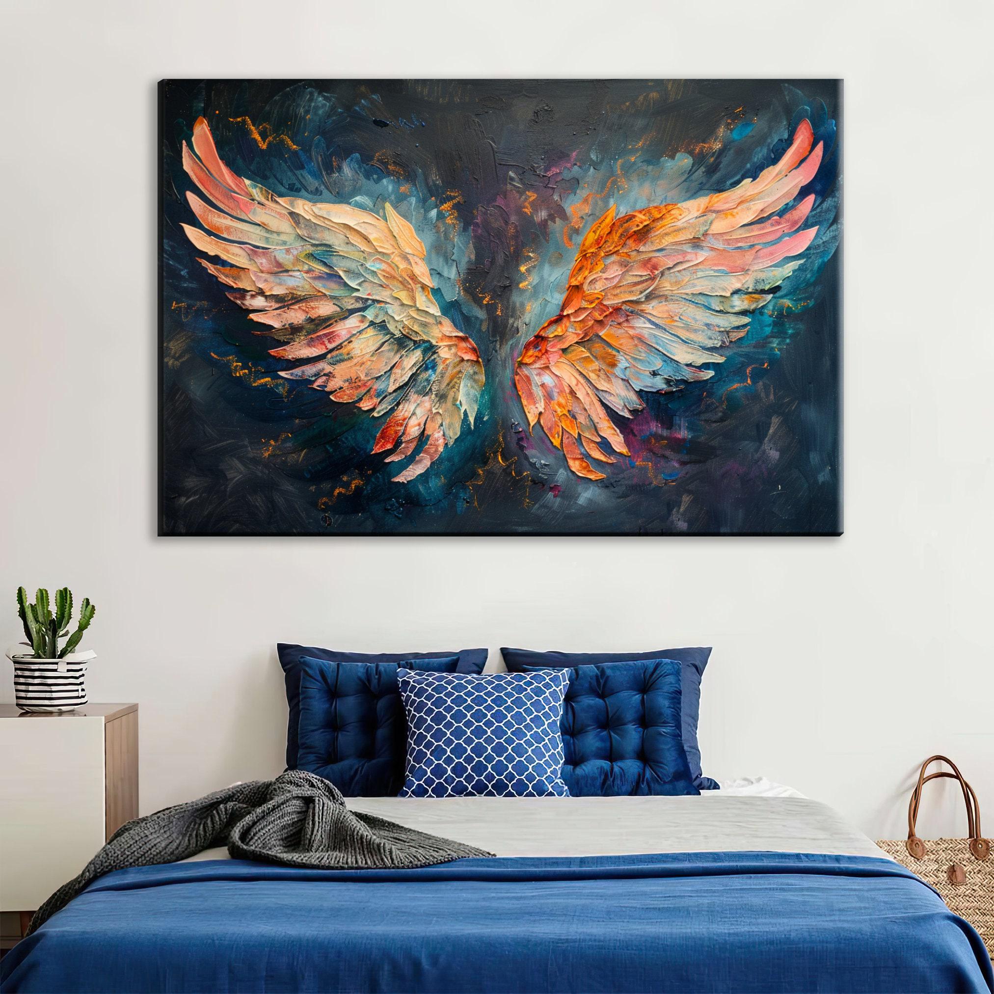 Angel Wings Canvas Print – Heavy Texture Gallery Wrapped Canvas Wall Art, Ready to Hang