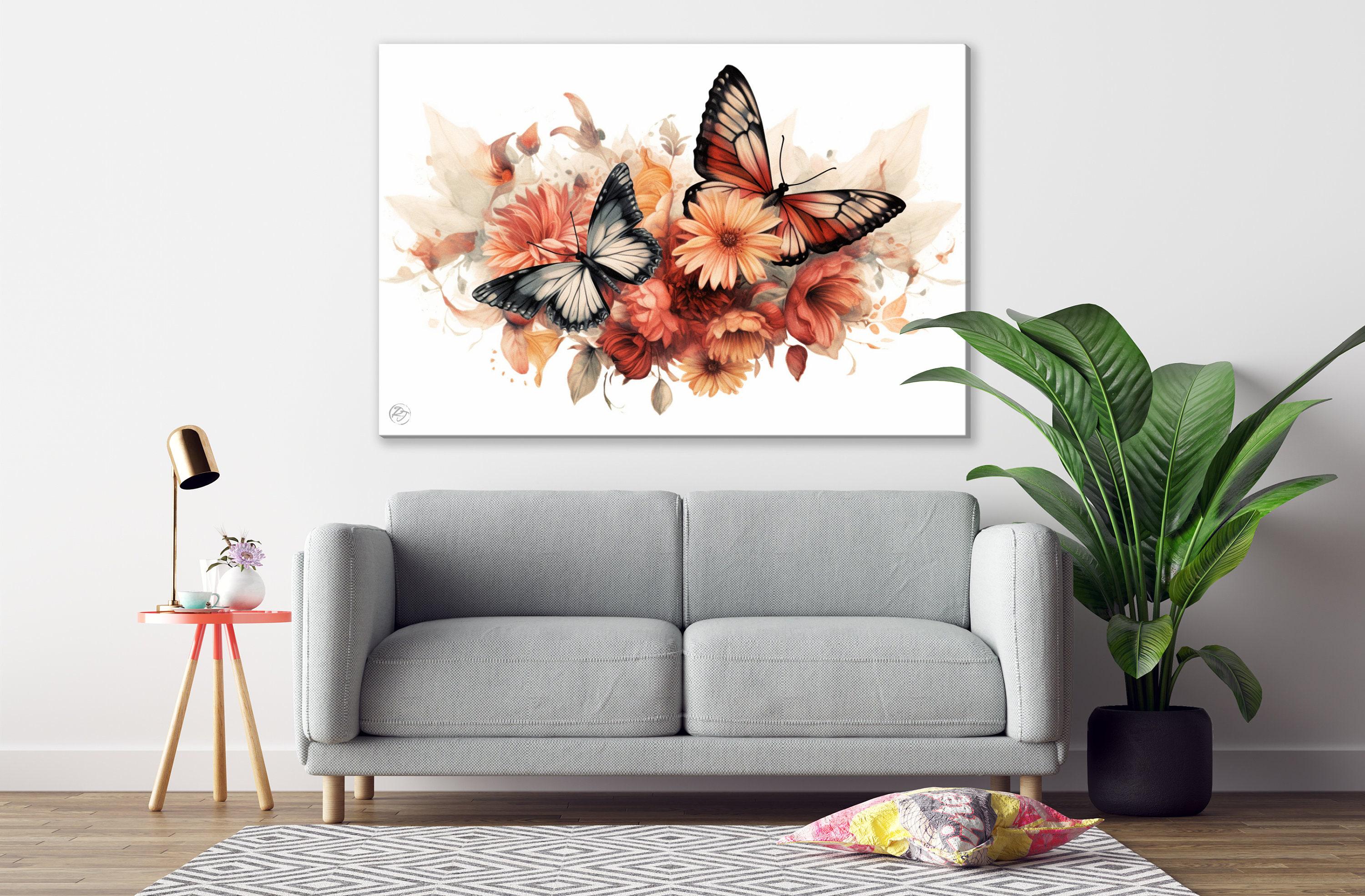 Vibrant Butterfly: Watercolor Wall Art Print, Giclee Print on Canvas, Artist Paper, Watercolor Paper, Available in Extra Large Sizes