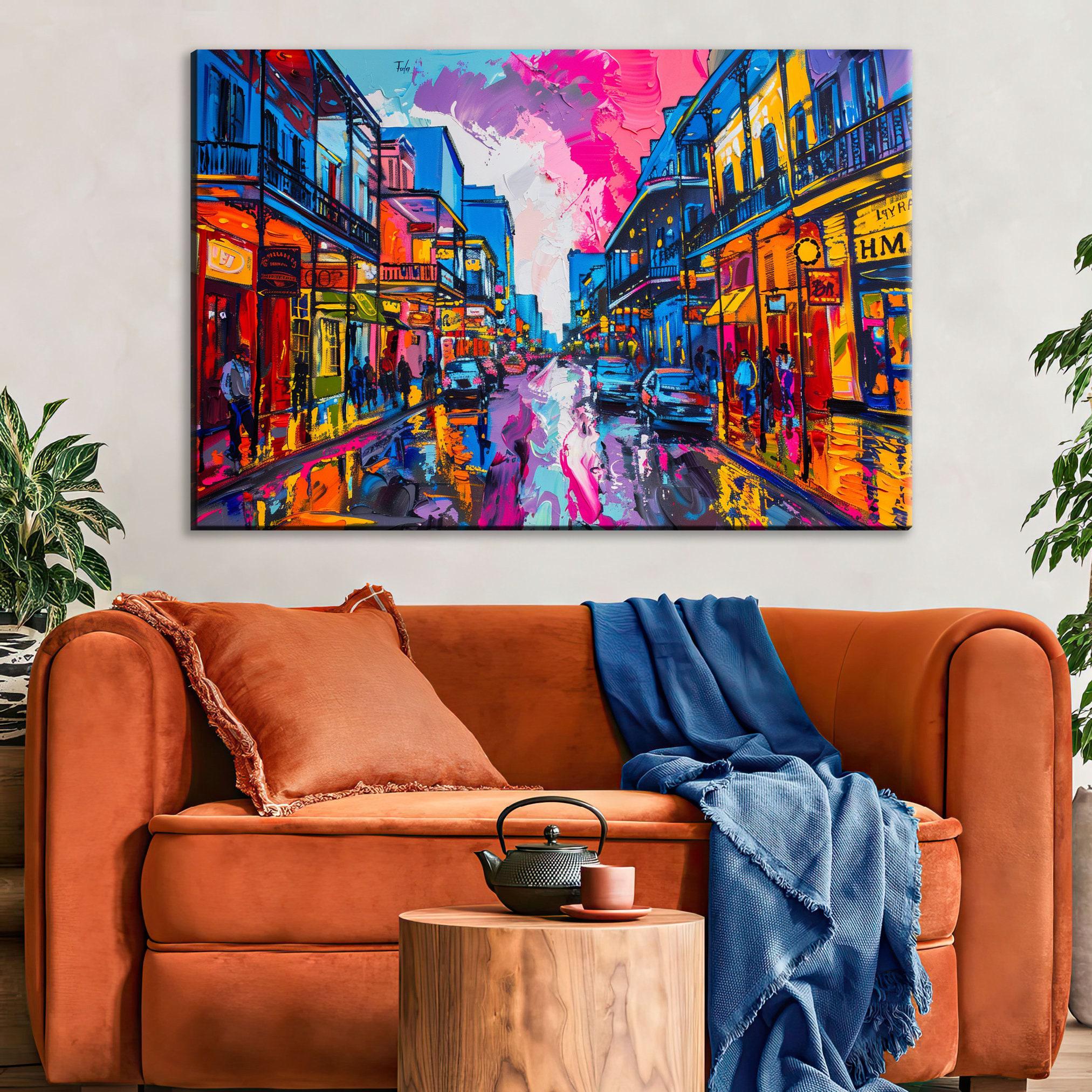 New Orleans Pop Art - French Quarter Art on Gallery Wrapped Canvas, Extra Large Ready to Hang