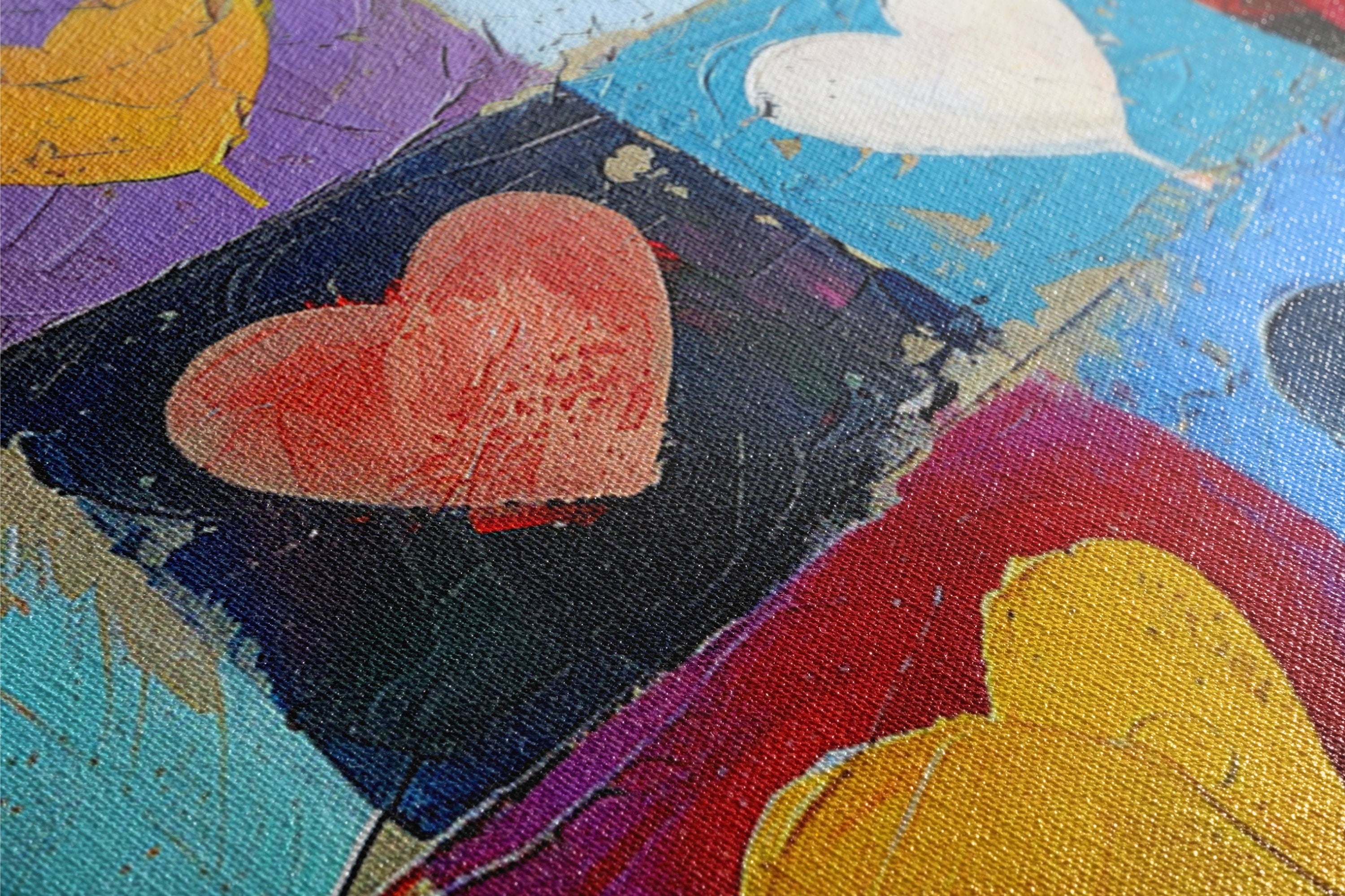 Heart Pattern Artwork – Large Canvas Prints | Vibrant Love Heart Pattern, Ready to Hang
