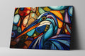 Blue Heron Wall Art – Abstract Blue Heron Print on Large Gallery Wrapped Canvas