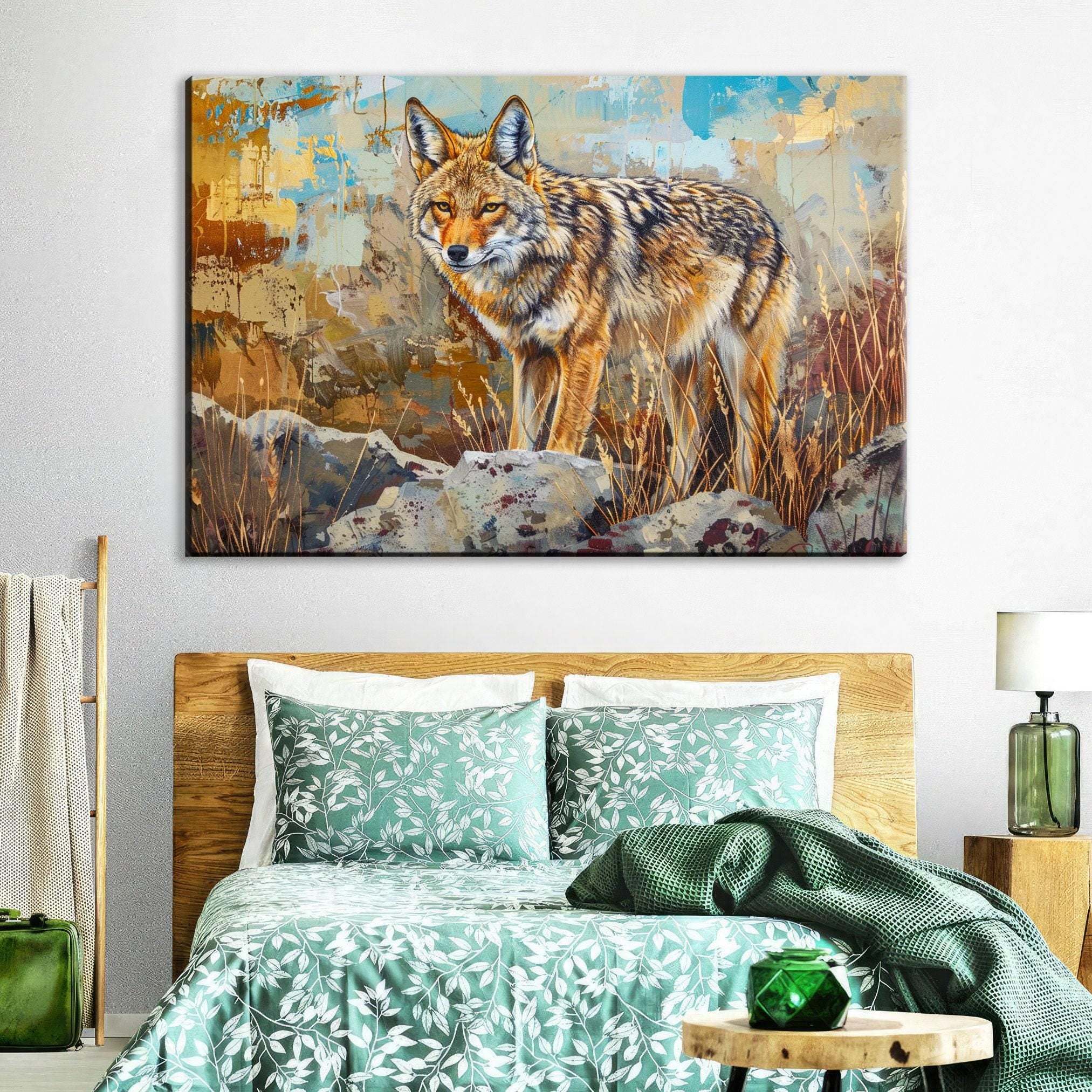 Rustic Coyote Wall Art – Large Southwest Canvas Print | Ready to Hang, Fade Resistant