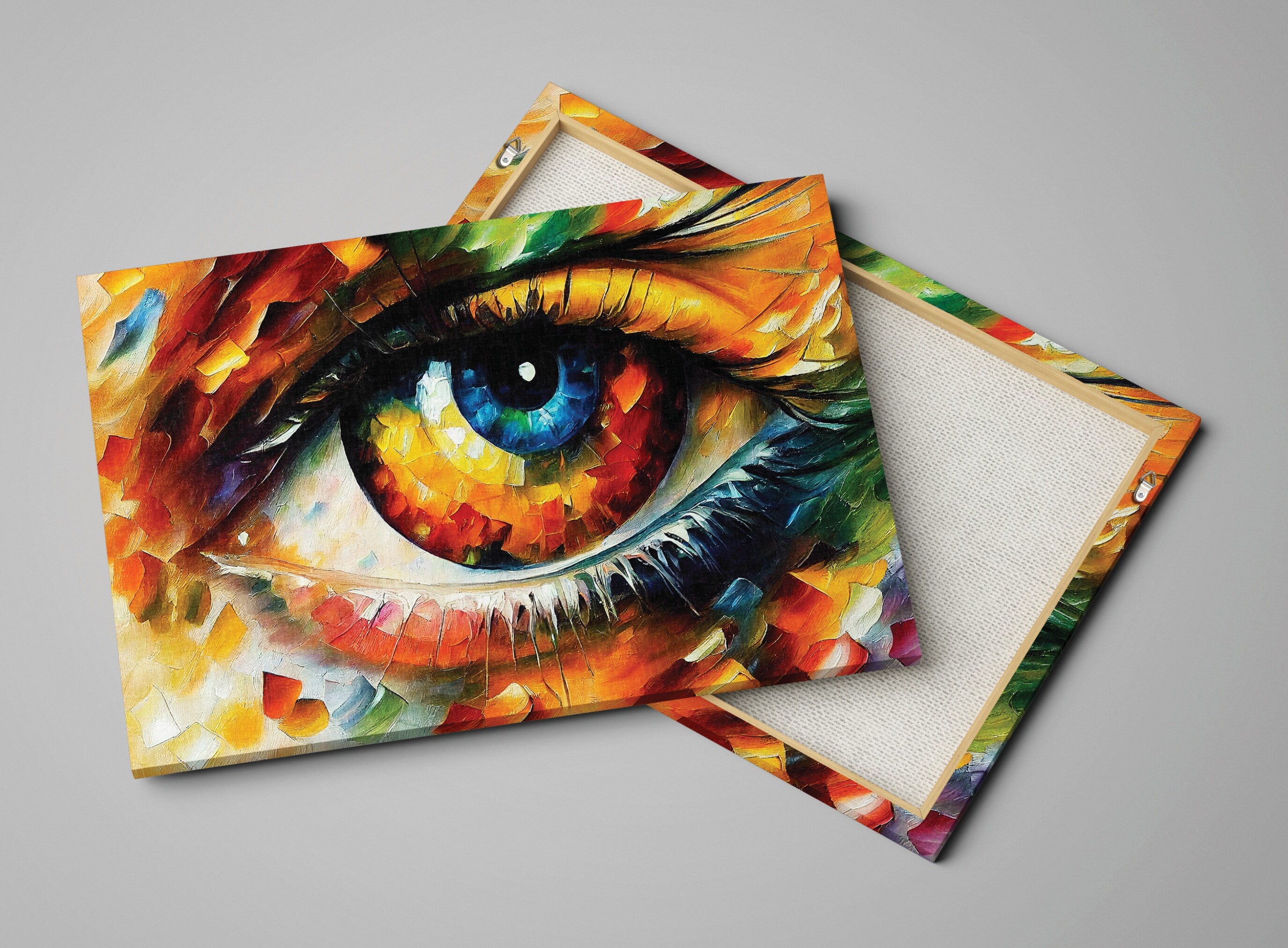 Eye Canvas Print – Vibrant Colorful Wall Art With Oil Painting Reproduction