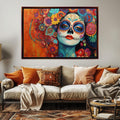 Day of the Dead Canvas – Extra Large Framed Canvas Print | Vibrant Mexican Wall Art