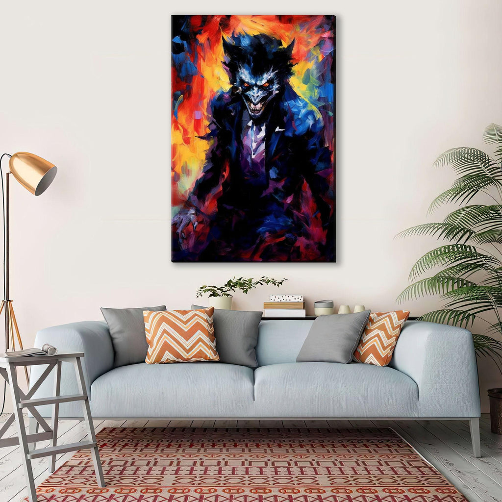 Werewolf Halloween Wall Art – Large Gallery Wrapped Canvas | Spooky Creature Decor