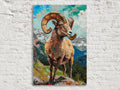 Bighorn Sheep Art – Extra Large Gallery Wrapped Canvas | Rugged Mountain Wildlife Wall Decor