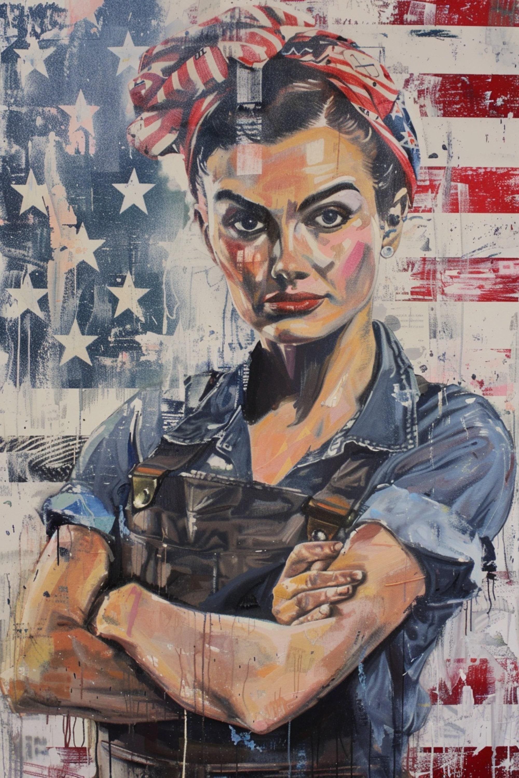 Rosie the Riveter Art – Feminist Wall Art Large Canvas Print, Ready to Hang