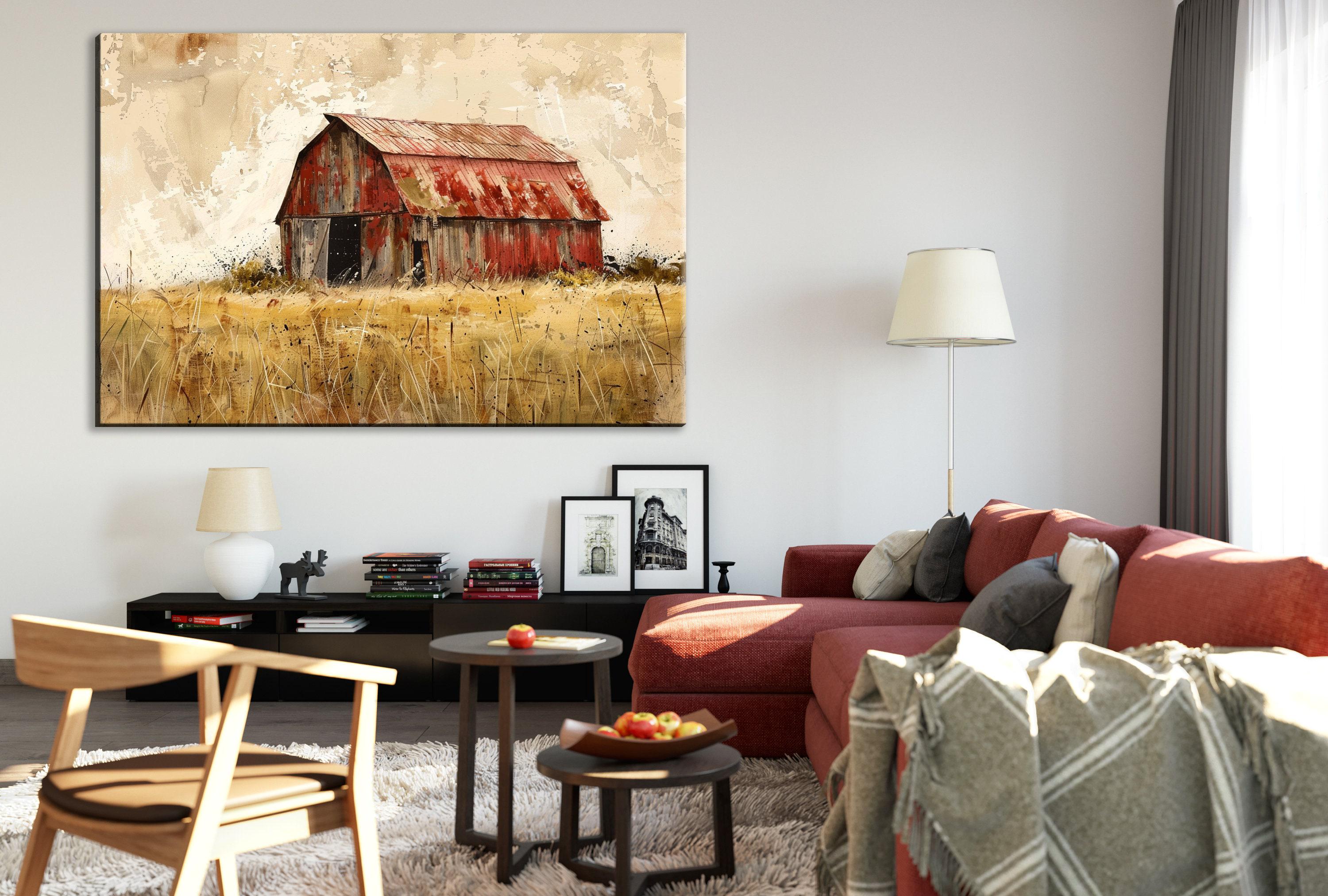 Farmhouse Barn Decor – Large Canvas Art | Rustic Wall Art on Gallery Wrapped Wood Frame