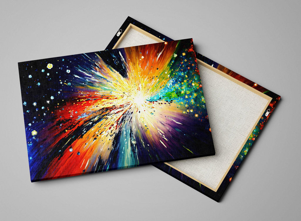 Galaxy Canvas Art - Colorful Abstract Space Wall Decor | Ready To Hang Giclée Print