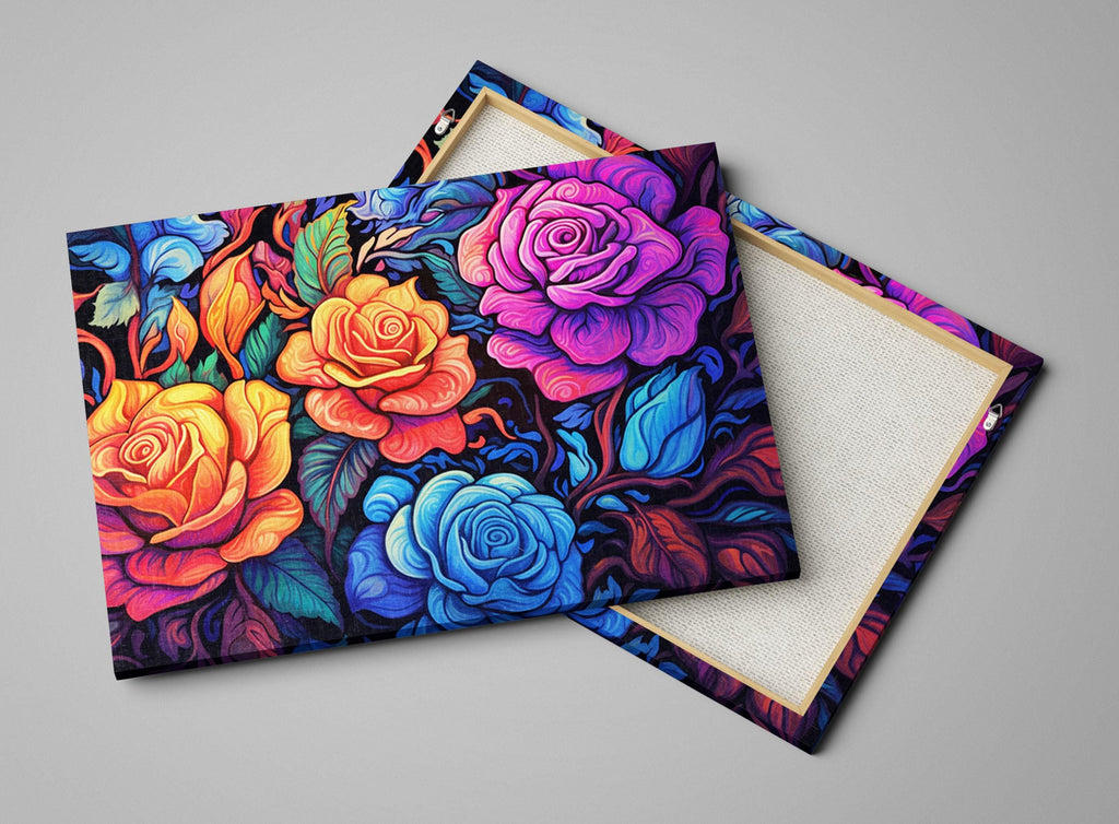 Floral Rose Canvas - Large Canvas Print With Rose Bouquet Wall Art & Wood Frame