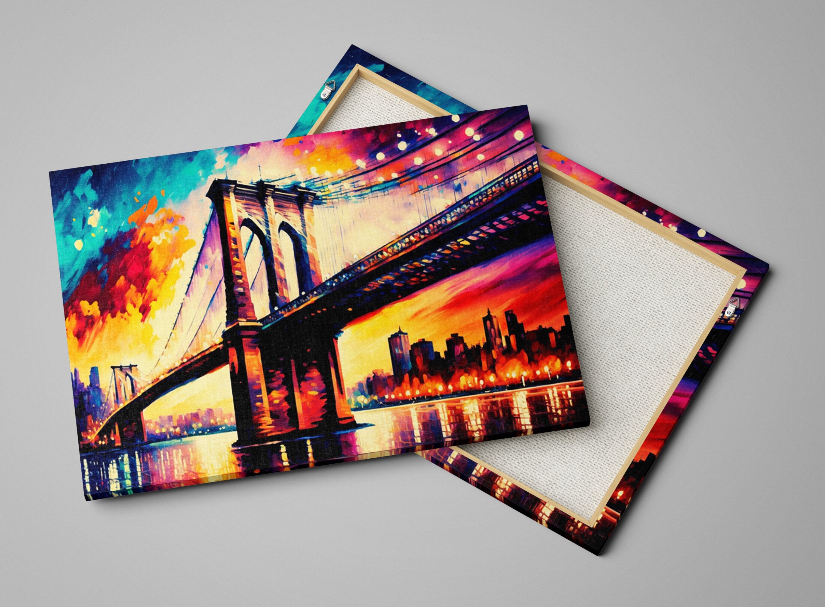Brooklyn Bridge Canvas - Large NYC Wall Art | Urban Cityscape Decor