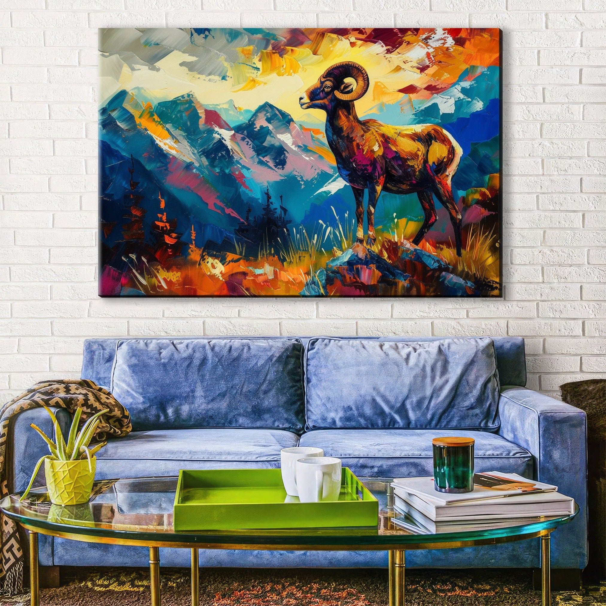 Bighorn Sheep Canvas | Large Wildlife Wall Art - Gallery Wrapped, Ready to Hang