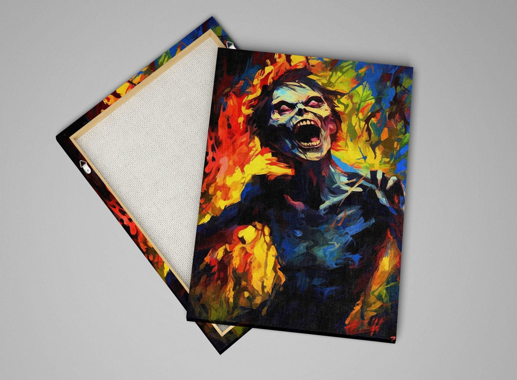 Halloween Zombie Wall Art – Large Spooky Canvas Print on Gallery Wrapped Artist Grade Canvas