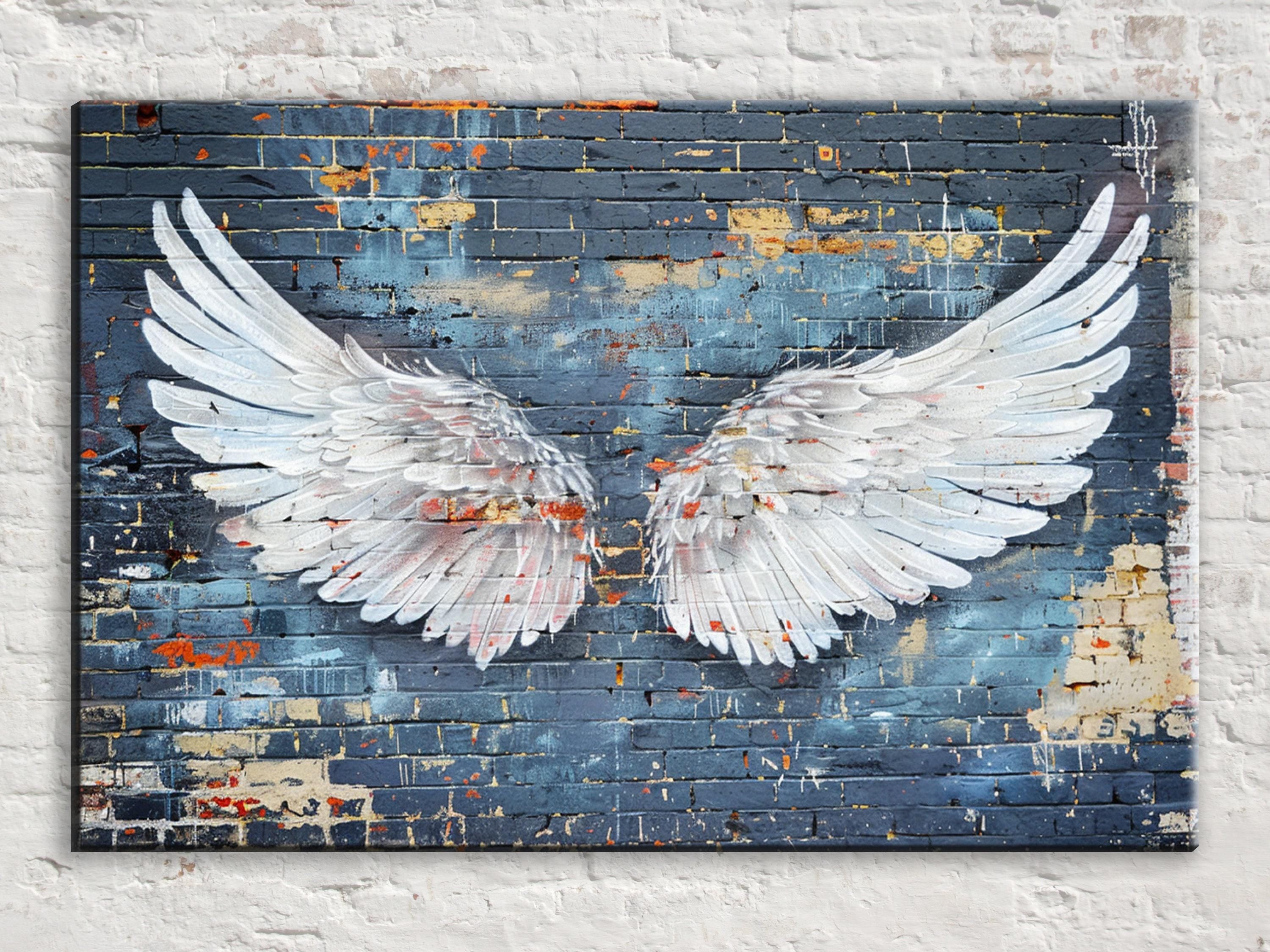 Banksy Angel Wings Art - Large Canvas Print | Urban Street Art, Ready to Hang
