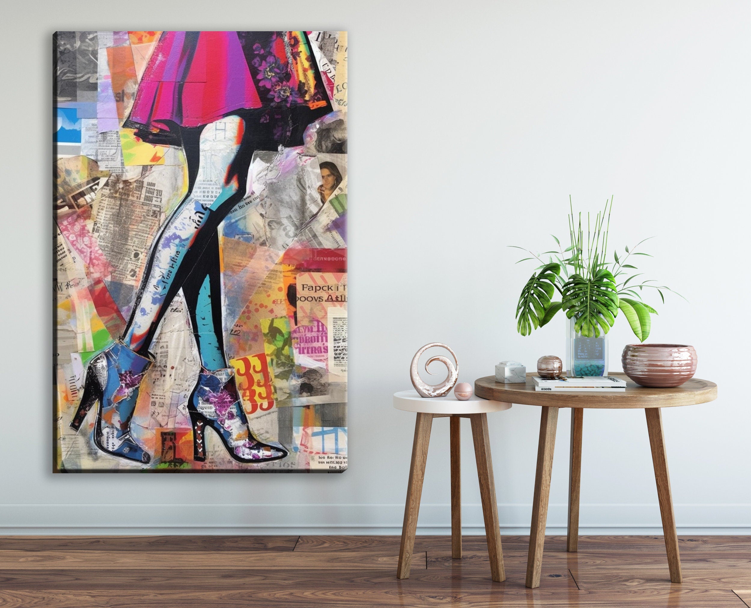 Pop Art Canvas Featuring Woman Legs Art | Stylish Heels & Feminine Beauty Decor