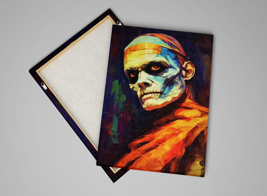 Halloween Mummy Wall Art - Scary Mummy Decor on Large Gallery Wrapped Canvas