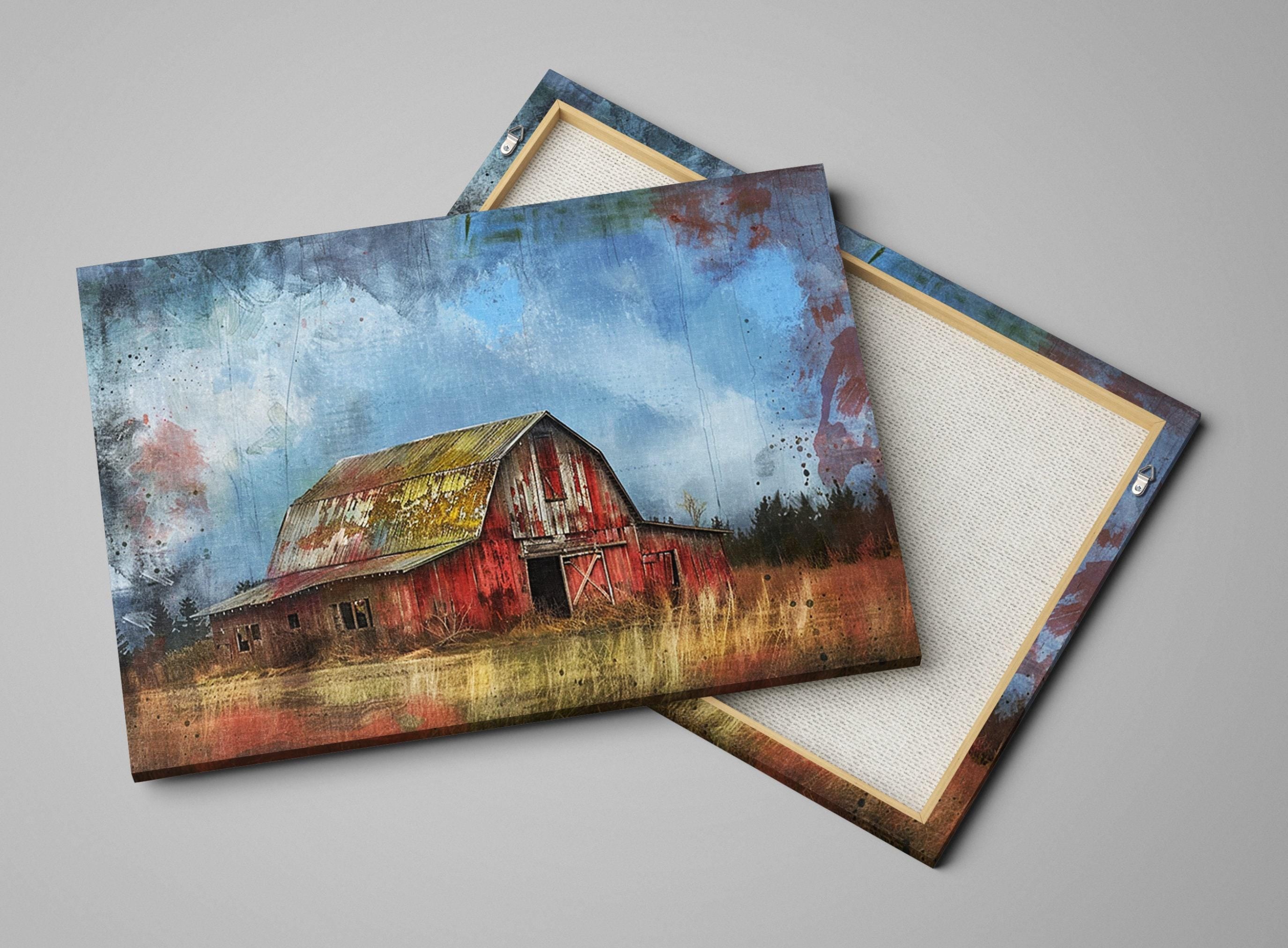 Farmhouse Wall Art – Tranquil Rural Barn Artwork | Rustic Canvas Print, Extra Large