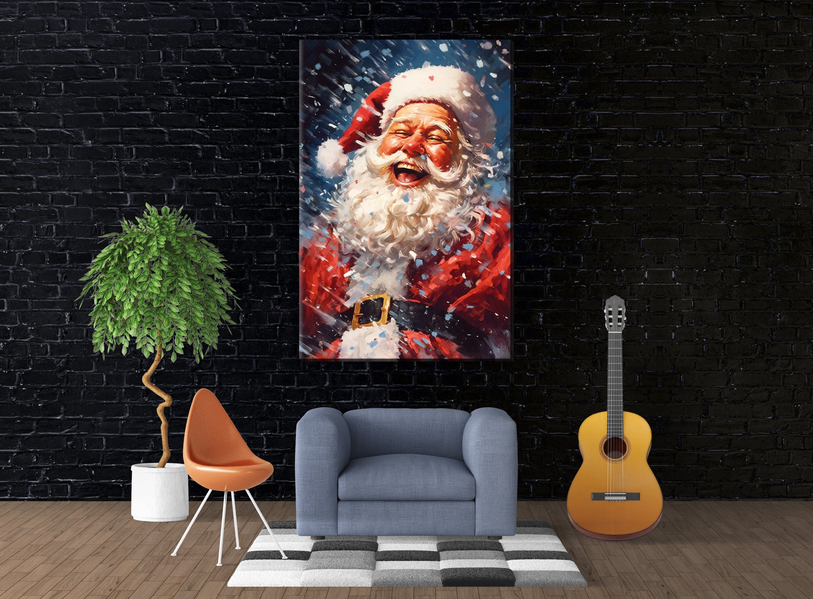 Santa Canvas Print | Classic Christmas Decor on Giclee Canvas - Ready to Hang Holiday Wall Art