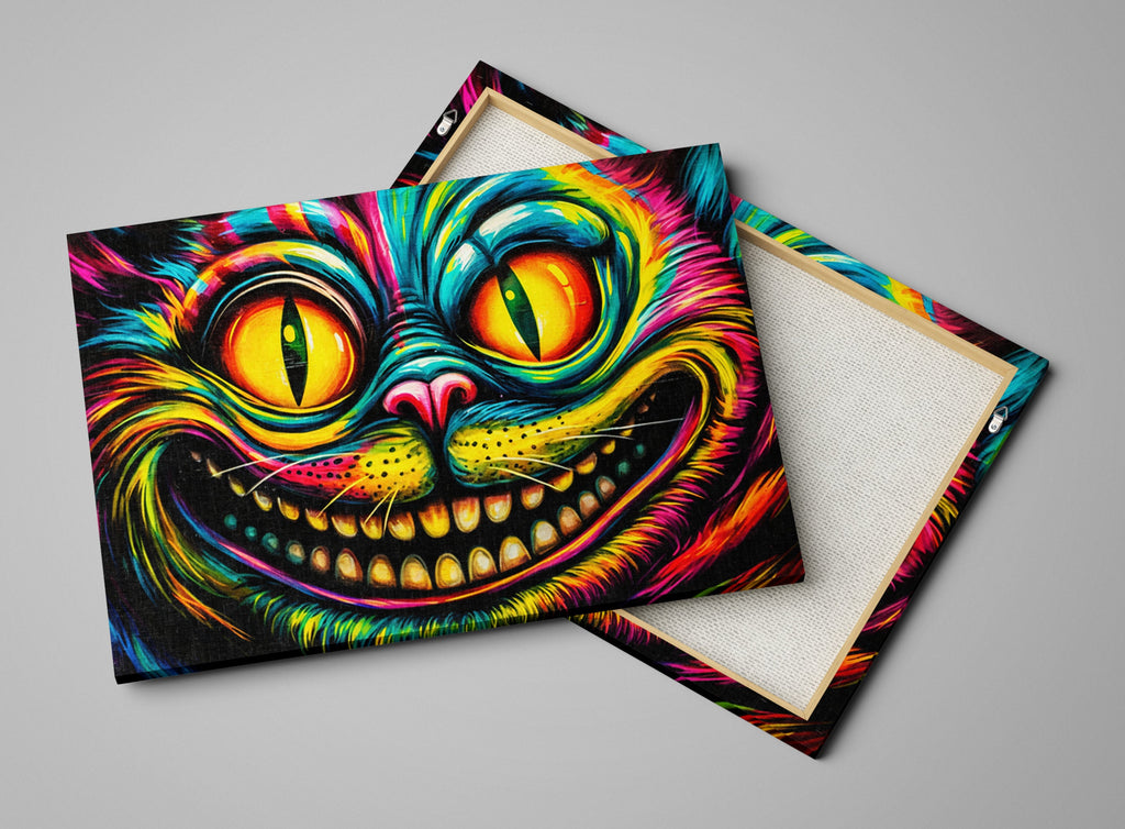 Cheshire Cat Wall Art – Vibrant Fantasy Canvas Print | Wonderland Themed Art