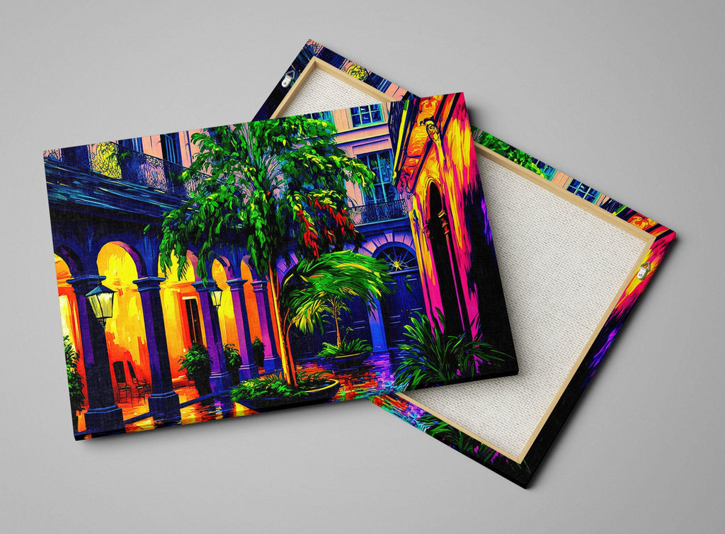 New Orleans Painting – Bright Colorful NOLA Wall Art Canvas | French Quarter Art Print