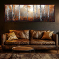 Birch Tree Canvas - Panoramic Wall Art | Oversized Autumn Forest Canvas, Gallery Wrapped