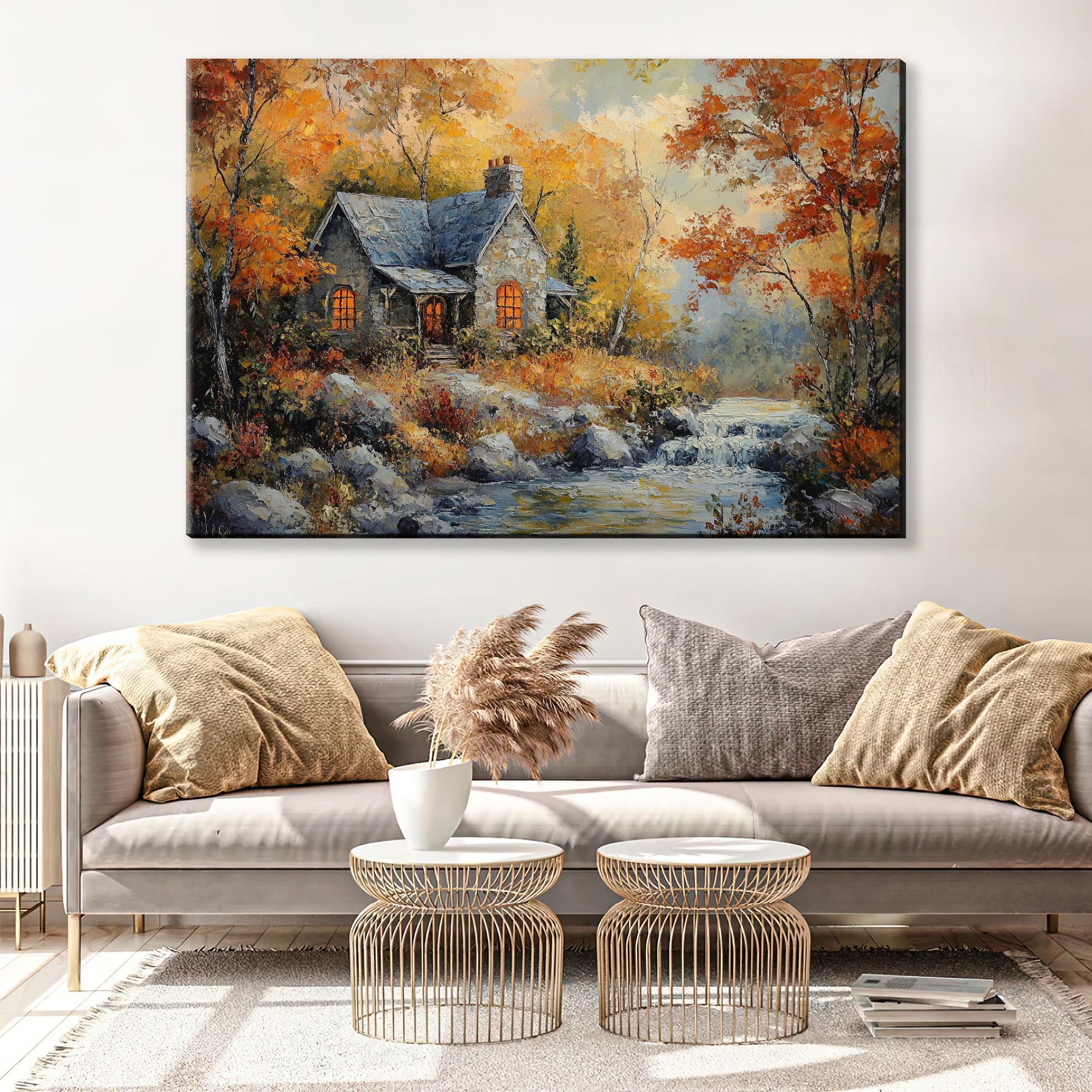 Extra Large Wall Art – Fall Landscape Art | Gallery Wrapped Canvas, Ready to Hang