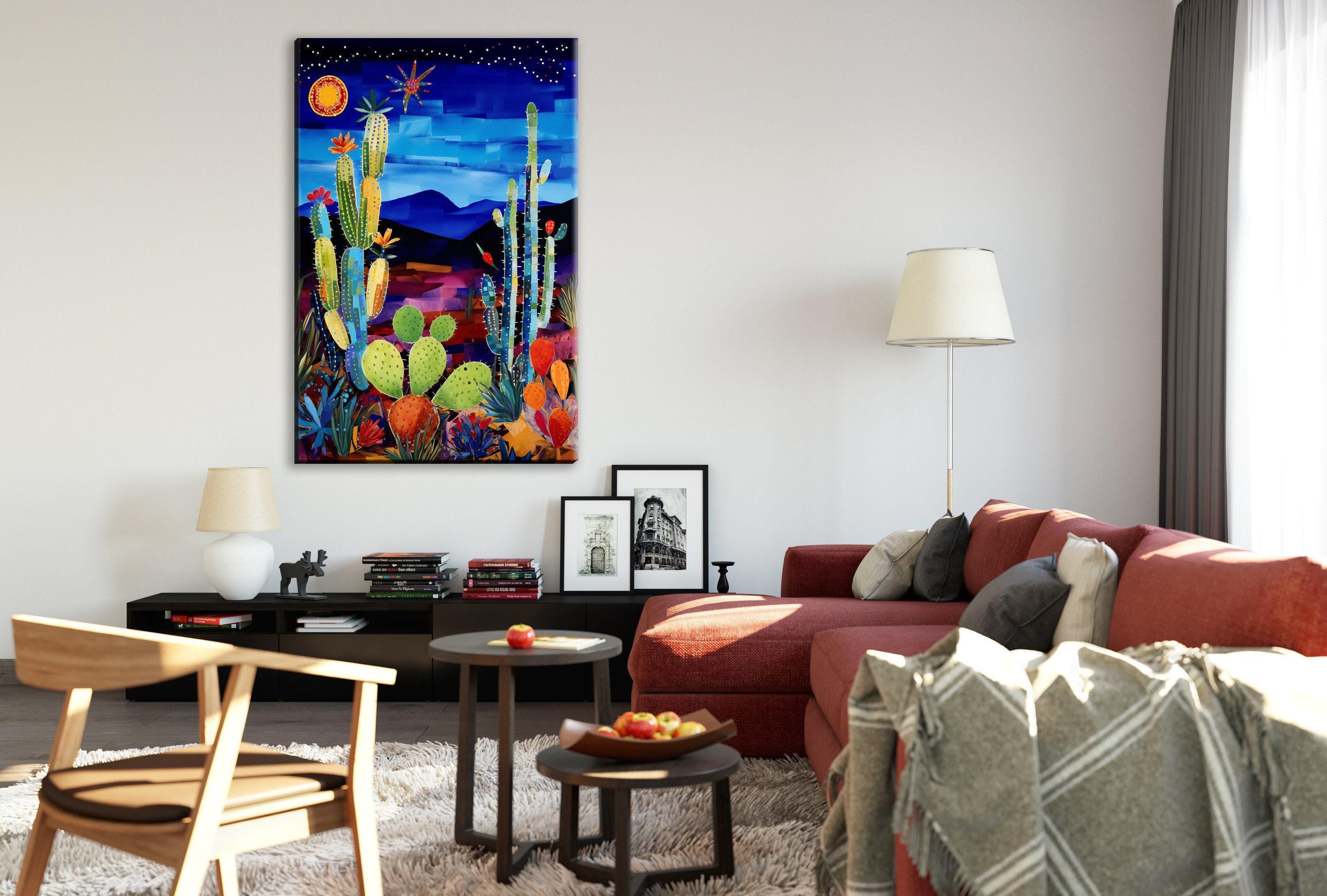 Desert Night Wall Art – Southwest Landscape Canvas | Gallery Wrapped, Extra Large