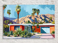 Mid-Century Modern Canvas – Palm Springs Decor | Gallery Wrapped Large Wall Art