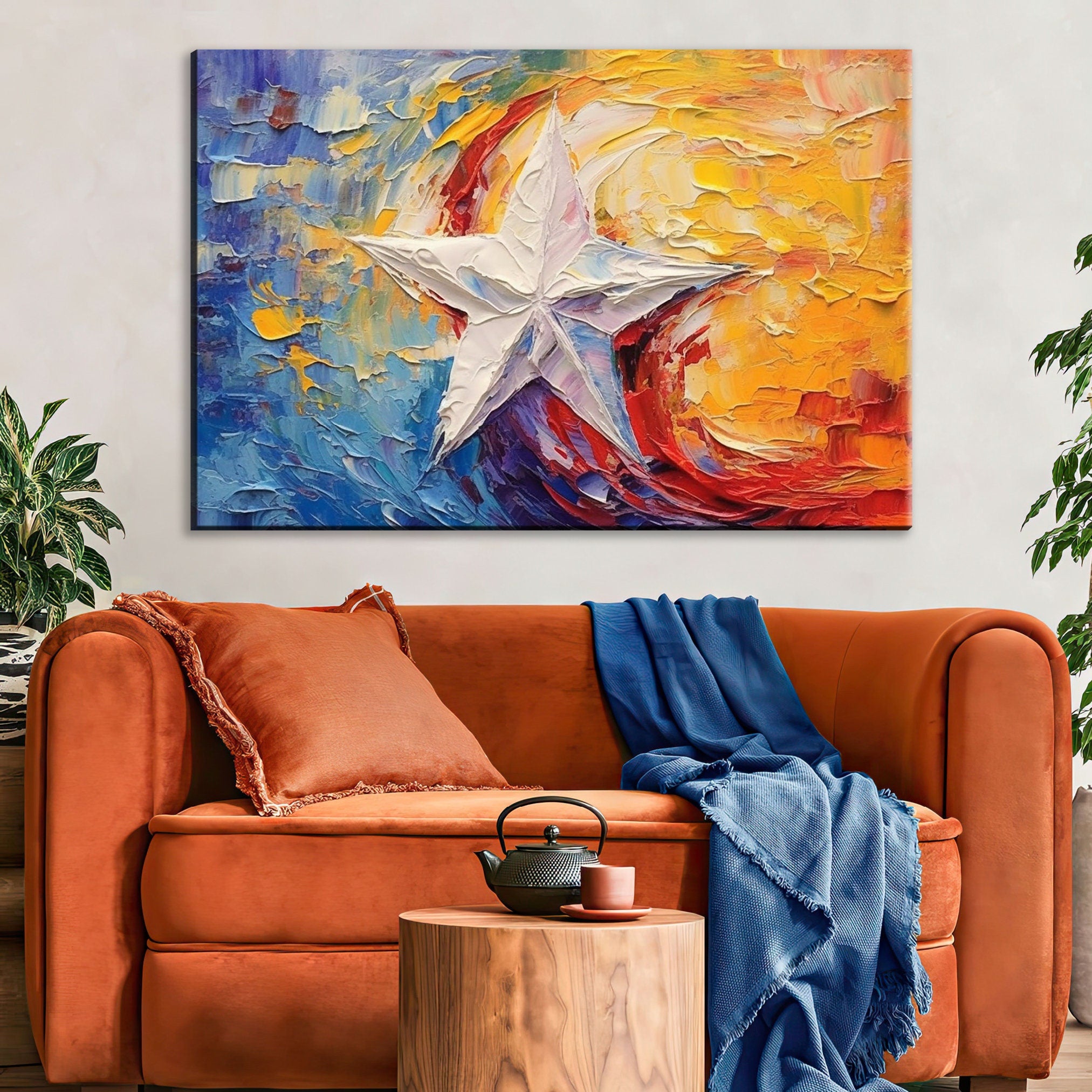 Texas Flag Wall Art – Lone Star Canvas | Wood Framed, UV Coated Print