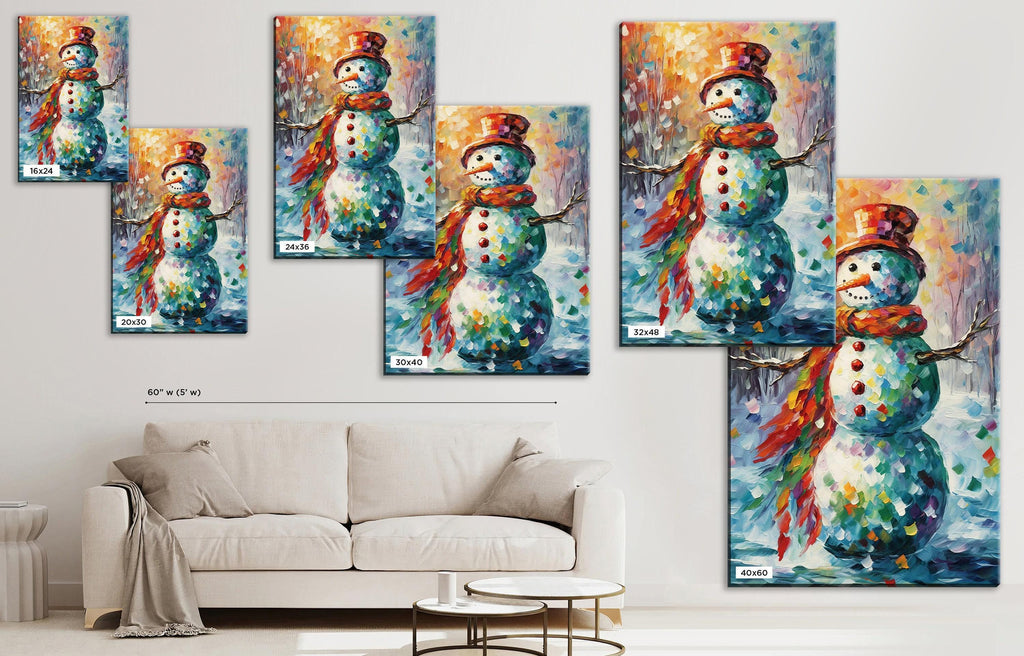 Frosty the Snowman Art - Large Christmas Canvas | Festive Holiday Wall Decor