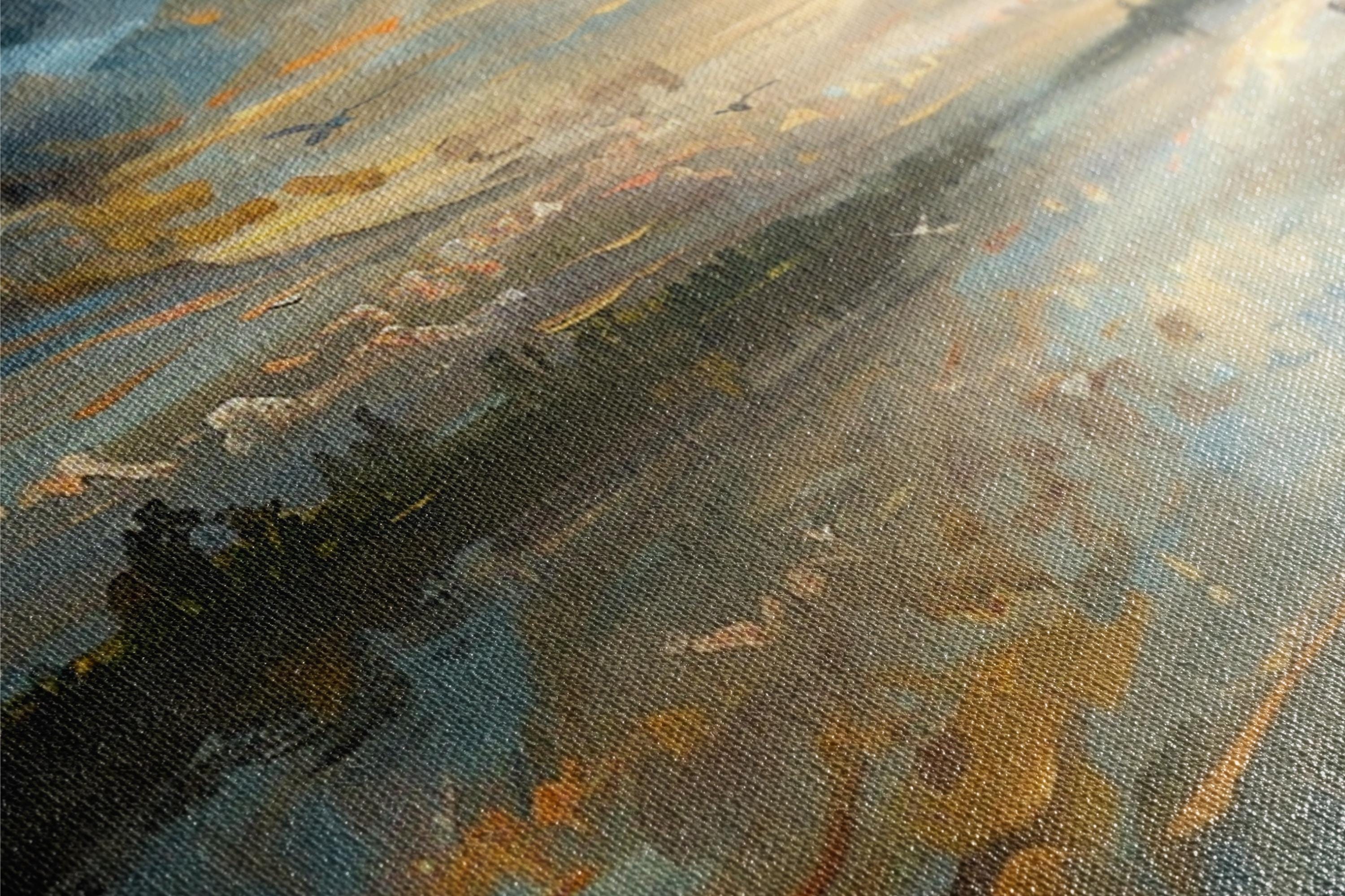 a painting of a tree in the middle of a field