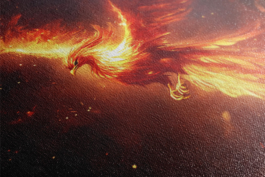 a picture of a fire bird flying through the air