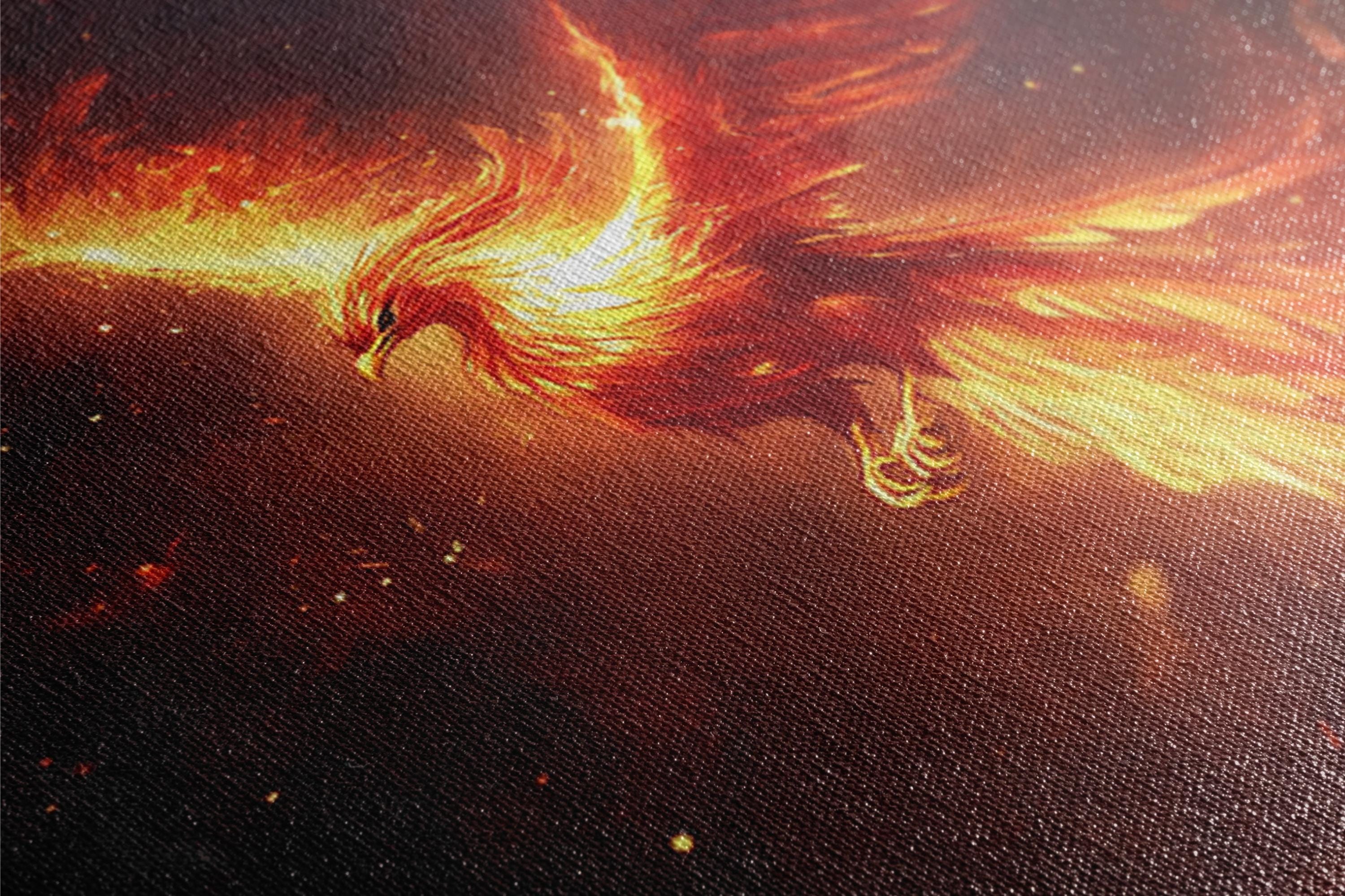 a picture of a fire bird flying through the air
