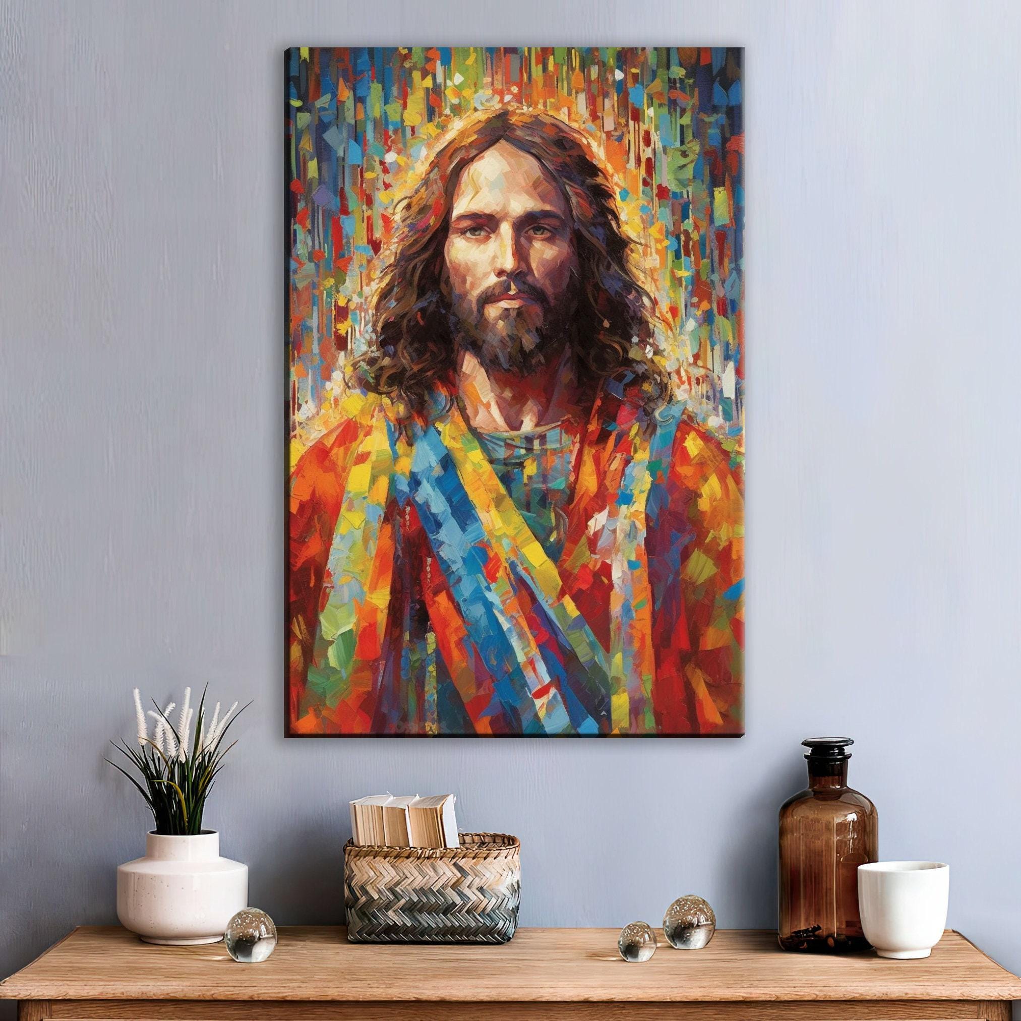 Jesus Christ Canvas Art - Large Religious Oil Painting on Gallery Ready Wood Frame