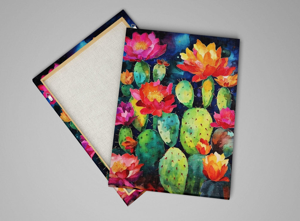 Mexican Pueblo Cactus – Southwest Wall Art | Watercolor Giclée Print on Gallery Wrapped Canvas