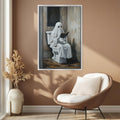 Funny Bathroom Art - Ghost Reading Toilet | Extra Large Wall Art, Gallery Wrapped Print