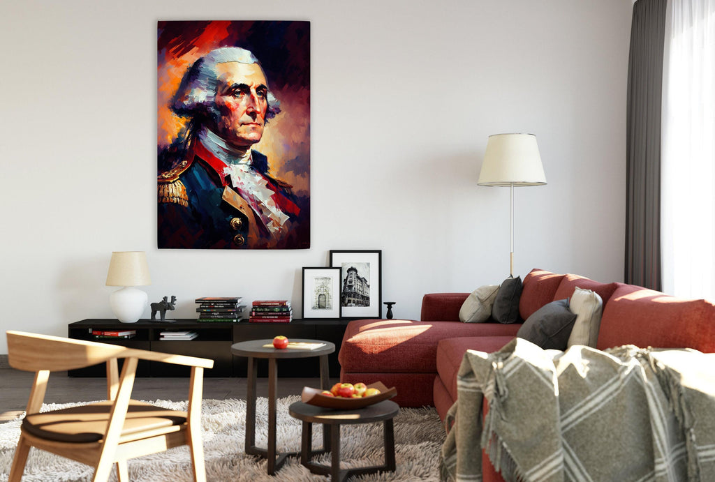George Washington Canvas Print – Founding Father Canvas With Wood Frame Wall Art