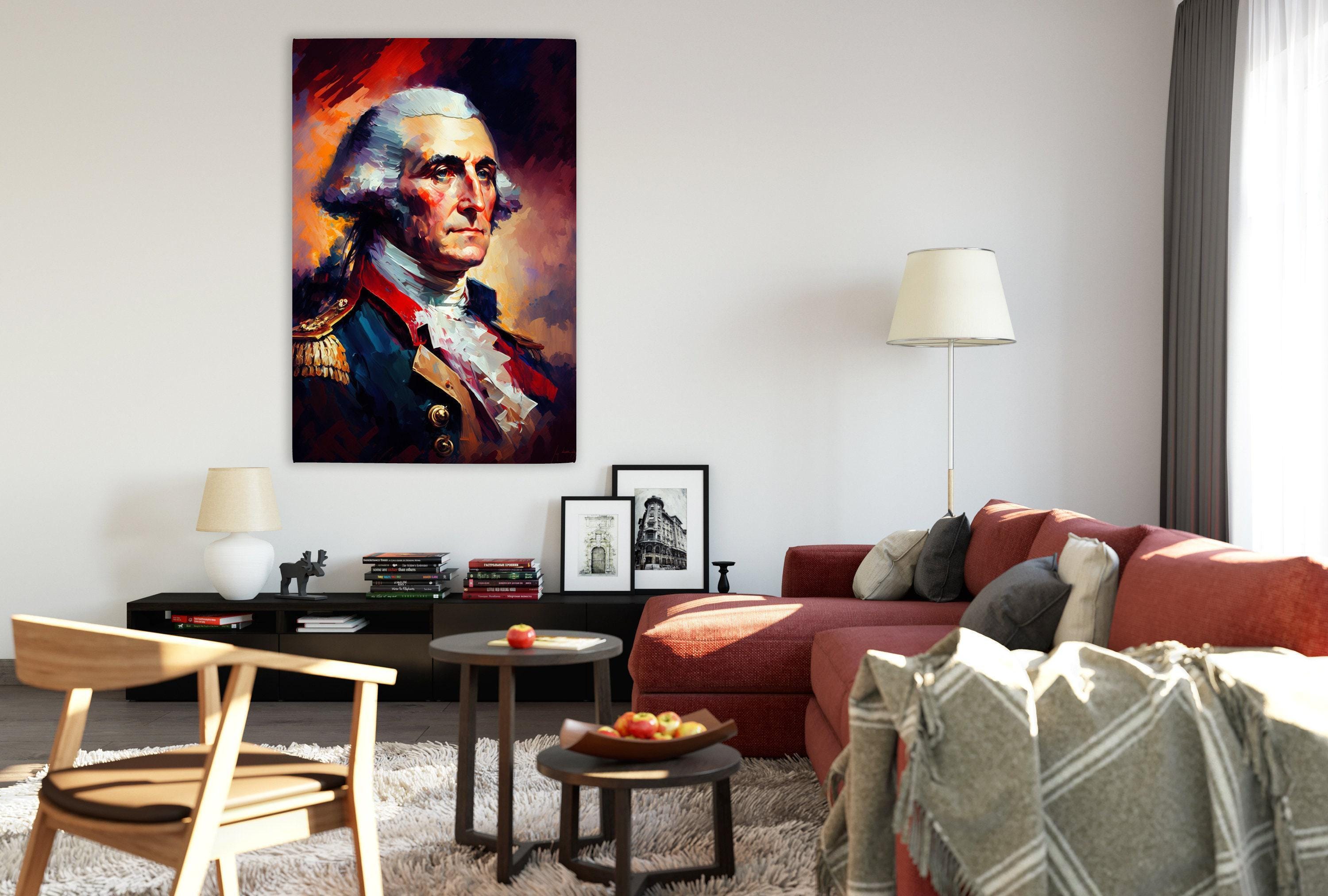 George Washington Canvas Print – Founding Father Canvas With Wood Frame Wall Art